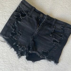 American Eagle NE(X)T Level High Waisted Denim Short Black Size 2 EUC